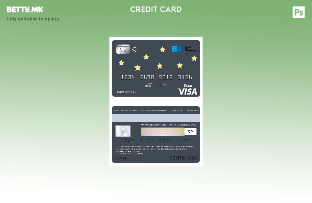 Модерен стил Босна и Херцеговина Босна Шаблон за меѓународна банкарска виза карт